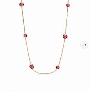 NWOT Julie Vos  Gold and Pink Gemstone Necklace